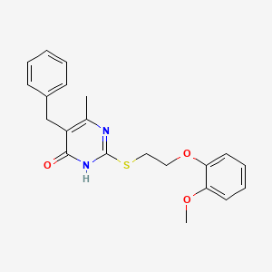 molecular formula C21H22N2O3S B14991988 5-benzyl-2-{[2-(2-methoxyphenoxy)ethyl]sulfanyl}-6-methylpyrimidin-4(3H)-one 