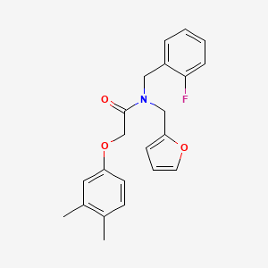 2-(3,4-dimethylphenoxy)-N-(2-fluorobenzyl)-N-(furan-2-ylmethyl)acetamide