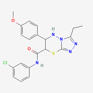 molecular formula C20H20ClN5O2S B14992026 N-(3-chlorophenyl)-3-ethyl-6-(4-methoxyphenyl)-6,7-dihydro-5H-[1,2,4]triazolo[3,4-b][1,3,4]thiadiazine-7-carboxamide 