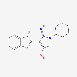 molecular formula C17H20N4O B14992051 5-amino-4-(1H-1,3-benzodiazol-2-yl)-1-cyclohexyl-2,3-dihydro-1H-pyrrol-3-one CAS No. 213251-05-9