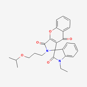 1'-ethyl-2-[3-(propan-2-yloxy)propyl]-2H-spiro[chromeno[2,3-c]pyrrole-1,3'-indole]-2',3,9(1'H)-trione