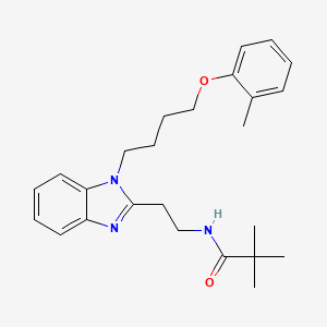 molecular formula C25H33N3O2 B14992060 2,2-dimethyl-N-(2-{1-[4-(2-methylphenoxy)butyl]-1H-benzimidazol-2-yl}ethyl)propanamide 