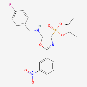 Diethyl (5-{[(4-fluorophenyl)methyl]amino}-2-(3-nitrophenyl)-1,3-oxazol-4-YL)phosphonate