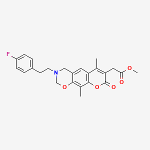 methyl {3-[2-(4-fluorophenyl)ethyl]-6,10-dimethyl-8-oxo-3,4-dihydro-2H,8H-chromeno[6,7-e][1,3]oxazin-7-yl}acetate