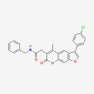 molecular formula C27H20ClNO4 B14992087 N-benzyl-2-[3-(4-chlorophenyl)-5-methyl-7-oxo-7H-furo[3,2-g]chromen-6-yl]acetamide 