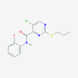 molecular formula C14H13ClFN3OS B14992088 5-chloro-N-(2-fluorophenyl)-2-(propylsulfanyl)pyrimidine-4-carboxamide 