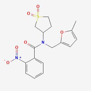 N-(1,1-dioxo-3-thiolanyl)-N-[(5-methyl-2-furanyl)methyl]-2-nitrobenzamide