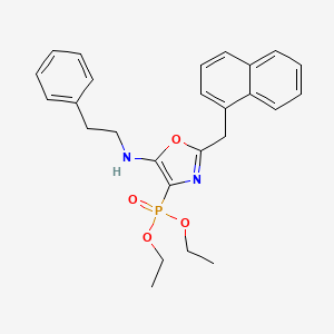 molecular formula C26H29N2O4P B14992114 Diethyl {2-(naphthalen-1-ylmethyl)-5-[(2-phenylethyl)amino]-1,3-oxazol-4-yl}phosphonate 