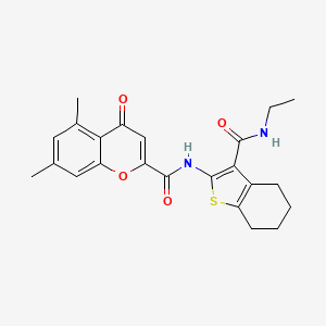 molecular formula C23H24N2O4S B14992126 N-[3-(ethylcarbamoyl)-4,5,6,7-tetrahydro-1-benzothiophen-2-yl]-5,7-dimethyl-4-oxo-4H-chromene-2-carboxamide 