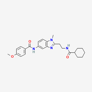 N-(2-{2-[(cyclohexylcarbonyl)amino]ethyl}-1-methyl-1H-benzimidazol-5-yl)-4-methoxybenzamide