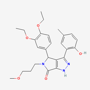 molecular formula C26H31N3O5 B14992148 4-(3,4-diethoxyphenyl)-3-(2-hydroxy-5-methylphenyl)-5-(3-methoxypropyl)-4,5-dihydropyrrolo[3,4-c]pyrazol-6(1H)-one 