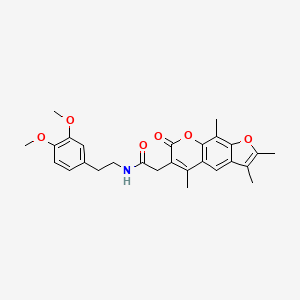 molecular formula C27H29NO6 B14992156 N-[2-(3,4-dimethoxyphenyl)ethyl]-2-(2,3,5,9-tetramethyl-7-oxo-7H-furo[3,2-g]chromen-6-yl)acetamide 