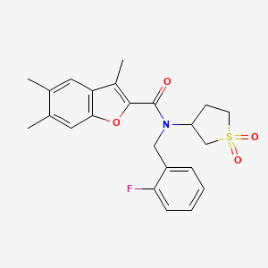 N-(1,1-dioxidotetrahydrothiophen-3-yl)-N-(2-fluorobenzyl)-3,5,6-trimethyl-1-benzofuran-2-carboxamide