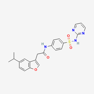 2-[5-(propan-2-yl)-1-benzofuran-3-yl]-N-[4-(pyrimidin-2-ylsulfamoyl)phenyl]acetamide