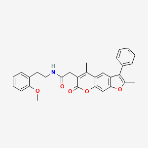 molecular formula C30H27NO5 B14992185 2-(2,5-dimethyl-7-oxo-3-phenyl-7H-furo[3,2-g]chromen-6-yl)-N-[2-(2-methoxyphenyl)ethyl]acetamide 