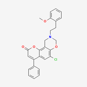 6-chloro-9-[2-(2-methoxyphenyl)ethyl]-4-phenyl-9,10-dihydro-2H,8H-chromeno[8,7-e][1,3]oxazin-2-one