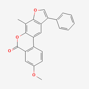 molecular formula C23H16O4 B14992259 3-methoxy-7-methyl-10-phenyl-5H-benzo[c]furo[3,2-g]chromen-5-one 