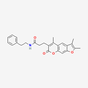 molecular formula C25H25NO4 B14992263 N-(2-phenylethyl)-3-(2,3,5-trimethyl-7-oxo-7H-furo[3,2-g]chromen-6-yl)propanamide 