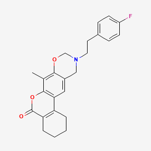 molecular formula C24H24FNO3 B14992295 10-[2-(4-fluorophenyl)ethyl]-7-methyl-1,2,3,4,10,11-hexahydro-5H,9H-benzo[3,4]chromeno[6,7-e][1,3]oxazin-5-one 