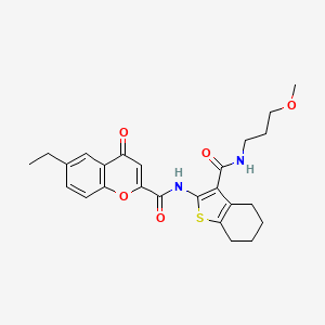 6-ethyl-N-{3-[(3-methoxypropyl)carbamoyl]-4,5,6,7-tetrahydro-1-benzothiophen-2-yl}-4-oxo-4H-chromene-2-carboxamide