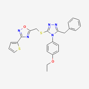 5-({[5-benzyl-4-(4-ethoxyphenyl)-4H-1,2,4-triazol-3-yl]sulfanyl}methyl)-3-(thiophen-2-yl)-1,2,4-oxadiazole