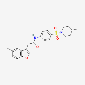 2-(5-methyl-1-benzofuran-3-yl)-N-{4-[(4-methylpiperidin-1-yl)sulfonyl]phenyl}acetamide