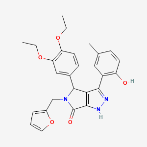 molecular formula C27H27N3O5 B14992452 4-(3,4-diethoxyphenyl)-5-(furan-2-ylmethyl)-3-(2-hydroxy-5-methylphenyl)-4,5-dihydropyrrolo[3,4-c]pyrazol-6(1H)-one 