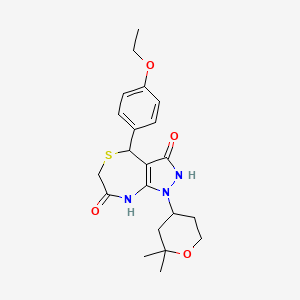 1-(2,2-dimethyltetrahydro-2H-pyran-4-yl)-4-(4-ethoxyphenyl)-7-hydroxy-1,2,4,6-tetrahydro-3H-pyrazolo[3,4-e][1,4]thiazepin-3-one