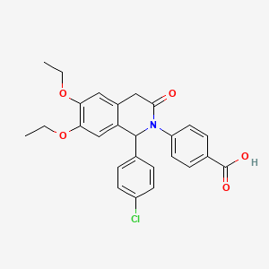 molecular formula C26H24ClNO5 B14992482 4-[1-(4-chlorophenyl)-6,7-diethoxy-3-oxo-3,4-dihydroisoquinolin-2(1H)-yl]benzoic acid 