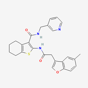 molecular formula C26H25N3O3S B14992490 2-{[(5-methyl-1-benzofuran-3-yl)acetyl]amino}-N-(pyridin-3-ylmethyl)-4,5,6,7-tetrahydro-1-benzothiophene-3-carboxamide 