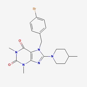 molecular formula C20H24BrN5O2 B14992501 7-(4-bromobenzyl)-1,3-dimethyl-8-(4-methylpiperidin-1-yl)-3,7-dihydro-1H-purine-2,6-dione 