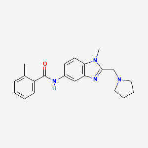 2-methyl-N-[1-methyl-2-(pyrrolidin-1-ylmethyl)-1H-benzimidazol-5-yl]benzamide