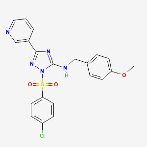 molecular formula C21H18ClN5O3S B14992527 1-[(4-chlorophenyl)sulfonyl]-N-(4-methoxybenzyl)-3-(pyridin-3-yl)-1H-1,2,4-triazol-5-amine 