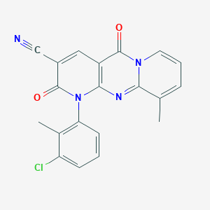 7-(3-chloro-2-methylphenyl)-11-methyl-2,6-dioxo-1,7,9-triazatricyclo[8.4.0.03,8]tetradeca-3(8),4,9,11,13-pentaene-5-carbonitrile