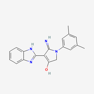 5-amino-4-(1H-1,3-benzodiazol-2-yl)-1-(3,5-dimethylphenyl)-2,3-dihydro-1H-pyrrol-3-one