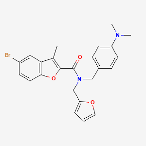 molecular formula C24H23BrN2O3 B14992595 5-bromo-N-[4-(dimethylamino)benzyl]-N-(furan-2-ylmethyl)-3-methyl-1-benzofuran-2-carboxamide 