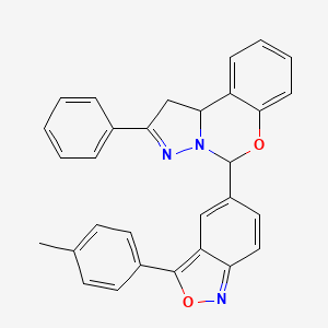 molecular formula C30H23N3O2 B14992604 5-[3-(4-Methylphenyl)-2,1-benzisoxazol-5-yl]-2-phenyl-1,10b-dihydropyrazolo[1,5-c][1,3]benzoxazine 