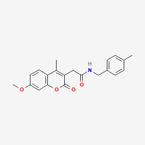 molecular formula C21H21NO4 B14992607 2-(7-methoxy-4-methyl-2-oxo-2H-chromen-3-yl)-N-(4-methylbenzyl)acetamide 