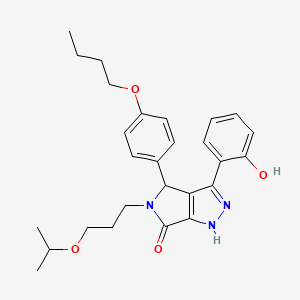 4-(4-butoxyphenyl)-3-(2-hydroxyphenyl)-5-[3-(propan-2-yloxy)propyl]-4,5-dihydropyrrolo[3,4-c]pyrazol-6(1H)-one