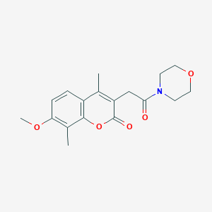 molecular formula C18H21NO5 B14992625 7-methoxy-4,8-dimethyl-3-[2-(morpholin-4-yl)-2-oxoethyl]-2H-chromen-2-one 