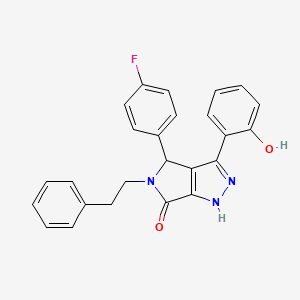 4-(4-fluorophenyl)-3-(2-hydroxyphenyl)-5-(2-phenylethyl)-4,5-dihydropyrrolo[3,4-c]pyrazol-6(2H)-one