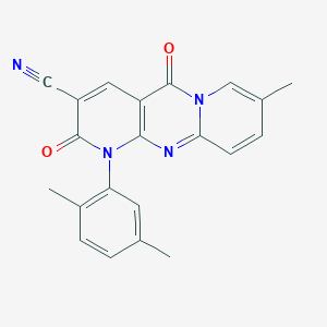 molecular formula C21H16N4O2 B14992645 7-(2,5-dimethylphenyl)-13-methyl-2,6-dioxo-1,7,9-triazatricyclo[8.4.0.03,8]tetradeca-3(8),4,9,11,13-pentaene-5-carbonitrile 