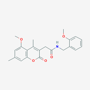 molecular formula C22H23NO5 B14992676 N-(2-methoxybenzyl)-2-(5-methoxy-4,7-dimethyl-2-oxo-2H-chromen-3-yl)acetamide 