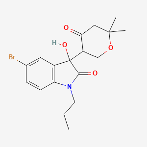 5-bromo-3-(6,6-dimethyl-4-oxotetrahydro-2H-pyran-3-yl)-3-hydroxy-1-propyl-1,3-dihydro-2H-indol-2-one