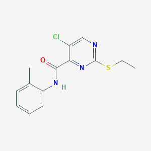 molecular formula C14H14ClN3OS B14992717 5-chloro-2-(ethylthio)-N-(2-methylphenyl)pyrimidine-4-carboxamide CAS No. 879947-43-0