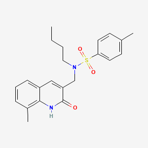 N-butyl-4-methyl-N-[(8-methyl-2-oxo-1,2-dihydroquinolin-3-yl)methyl]benzenesulfonamide