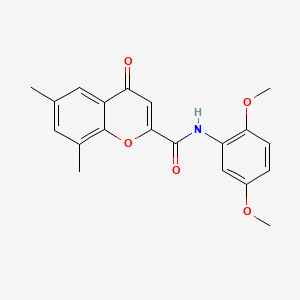 molecular formula C20H19NO5 B14992726 N-(2,5-dimethoxyphenyl)-6,8-dimethyl-4-oxo-4H-chromene-2-carboxamide 