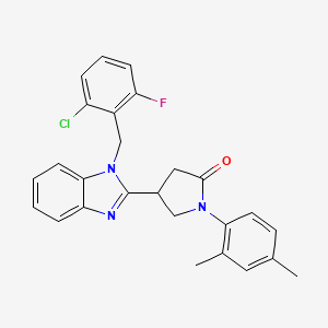 molecular formula C26H23ClFN3O B14992730 4-[1-(2-chloro-6-fluorobenzyl)-1H-benzimidazol-2-yl]-1-(2,4-dimethylphenyl)pyrrolidin-2-one 