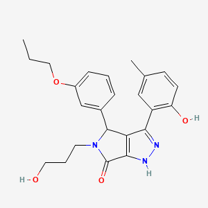 molecular formula C24H27N3O4 B14992742 3-(2-hydroxy-5-methylphenyl)-5-(3-hydroxypropyl)-4-(3-propoxyphenyl)-4,5-dihydropyrrolo[3,4-c]pyrazol-6(1H)-one 