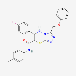 molecular formula C26H24FN5O2S B14992759 N-(4-ethylphenyl)-6-(4-fluorophenyl)-3-(phenoxymethyl)-6,7-dihydro-5H-[1,2,4]triazolo[3,4-b][1,3,4]thiadiazine-7-carboxamide 